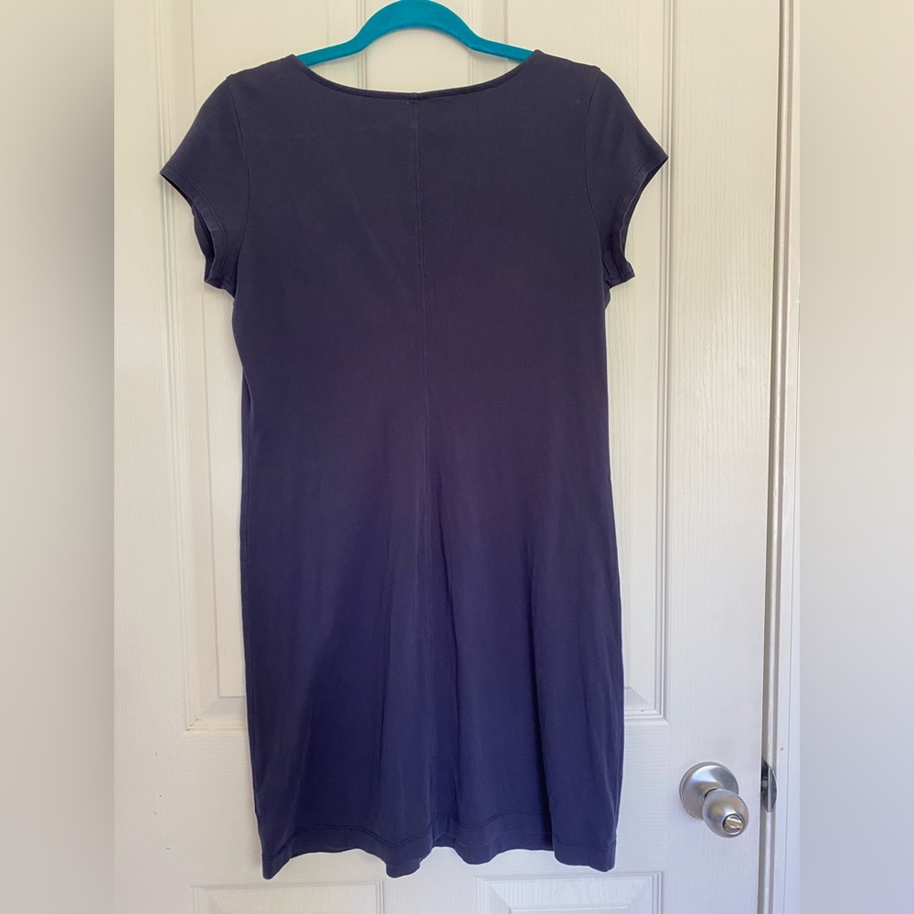 LILLY PULITZER Navy Brewster Embroidered Nautical T-shirt Dress Medium Cotton - Picture 5 of 11
